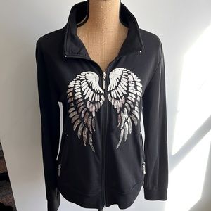 Zip up Bling Angel Wing Sweatshirt